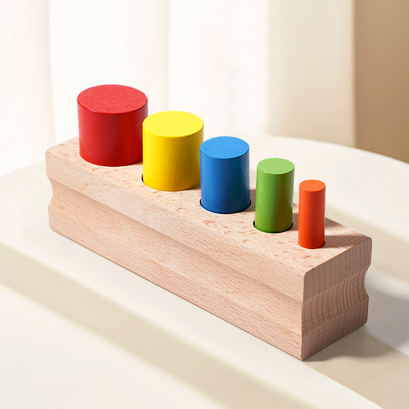 Kids Education Help - Brinquedo de madeira Montessori com cilindros