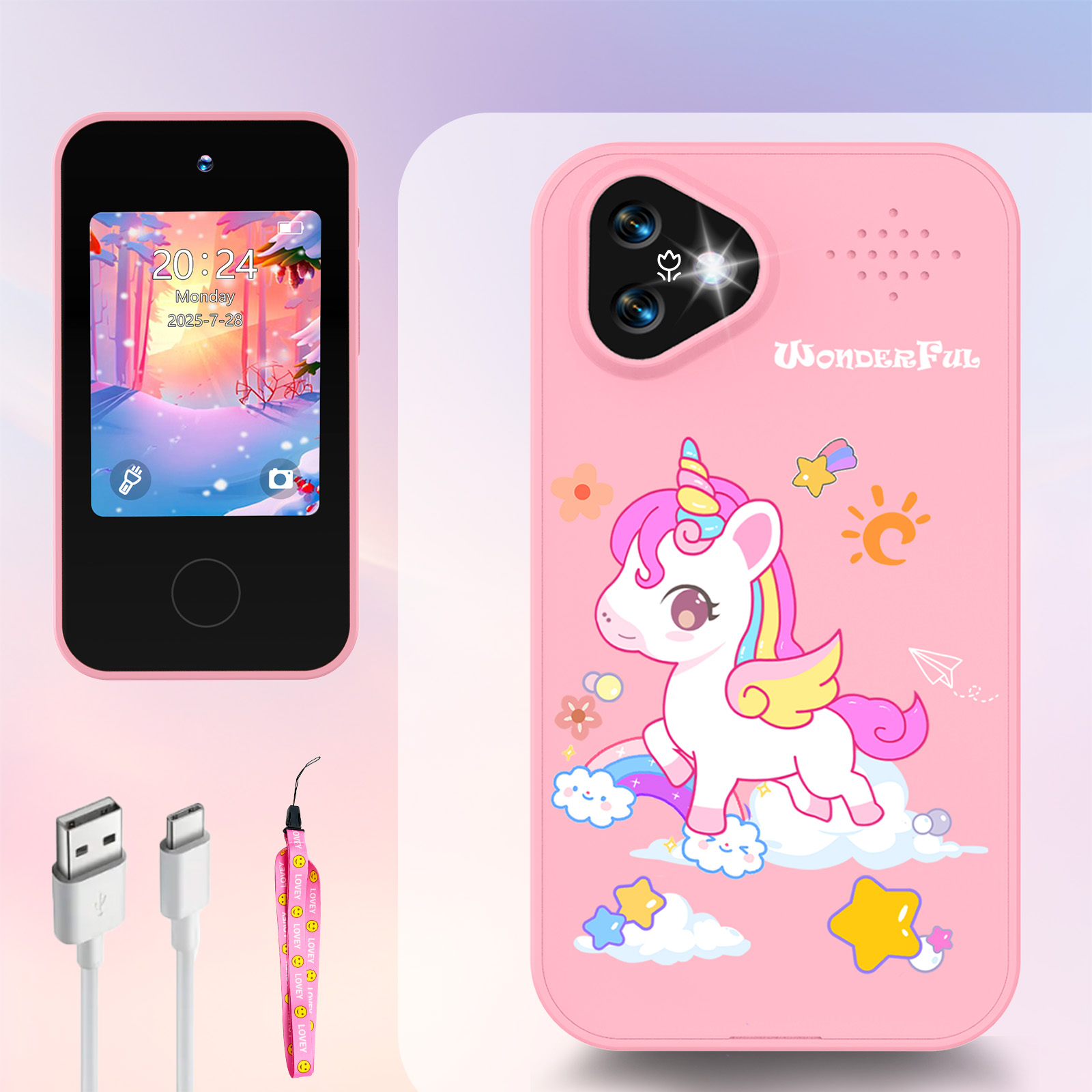 Kids Education Mobile - Câmera de Brinquedo para Crianças Unicorn