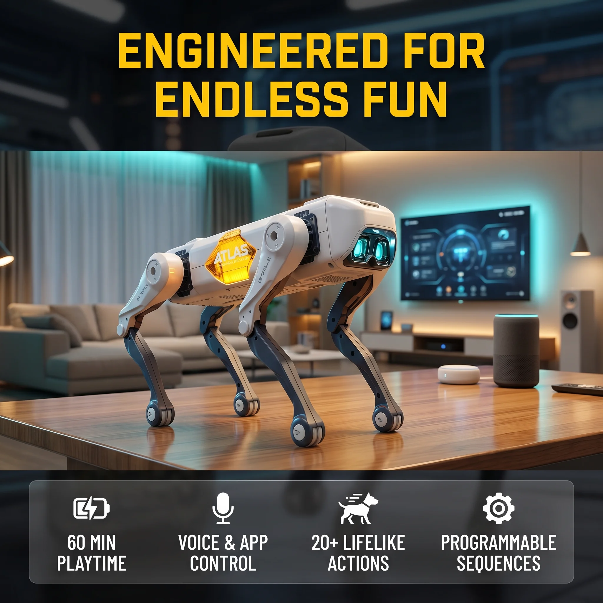 Kid Education - Cão Robô Inteligente com IA, Controle