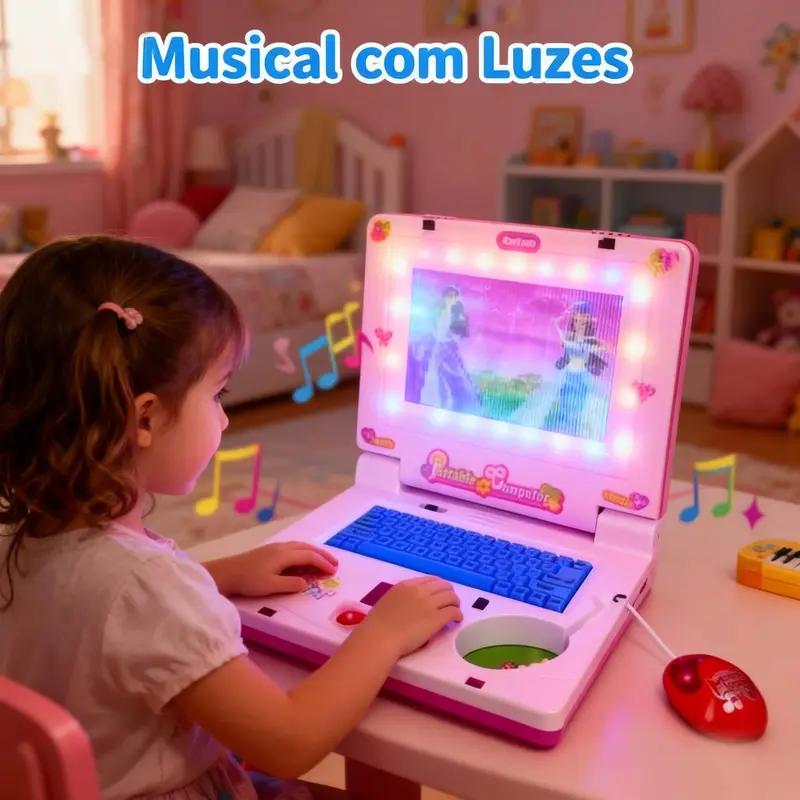 Kids Educational Computer - Mini Notebook Musical Portátil Integrado para